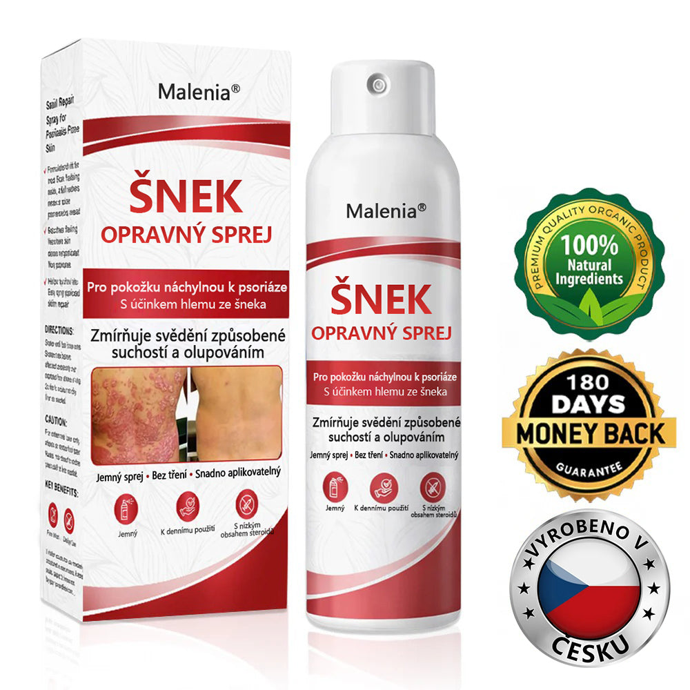 🔥Malenia® Snail Repair Spray pro svědivou, šupinatou pokožku s psoriázou