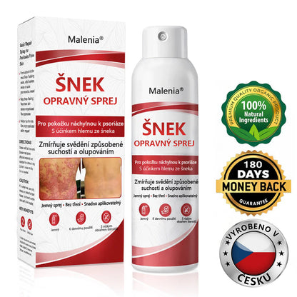 🔥Malenia® Snail Repair Spray pro svědivou, šupinatou pokožku s psoriázou