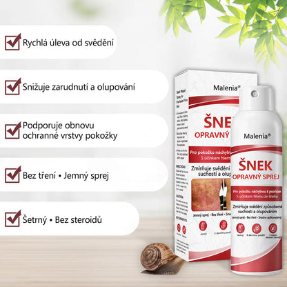 🔥Malenia® Snail Repair Spray pro svědivou, šupinatou pokožku s psoriázou