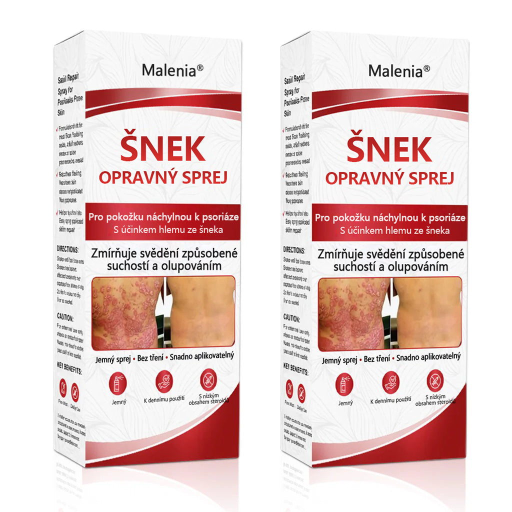 🔥Malenia® Snail Repair Spray pro svědivou, šupinatou pokožku s psoriázou